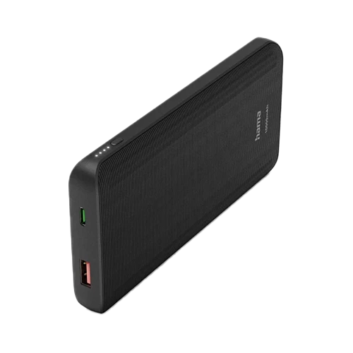 Hama PD10 10000 mAh Power Pack | Fast Charging Portable Power Bank with USB-C & USB-A Outputs | PD & Quick Charge Support | LED Indicator