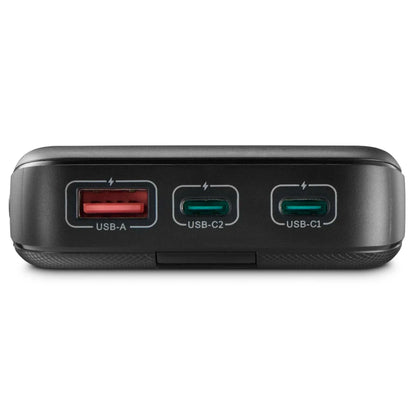 Hama PD-20 20000 mAh Power Pack | Fast Charging Portable Power Bank with 2× USB-C & USB-A Outputs | PD & Quick Charge Support | LED Display | Anthracite