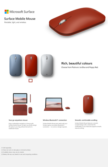 Microsoft Surface KGY-00051 Bluetooth Mouse | Poppy Red