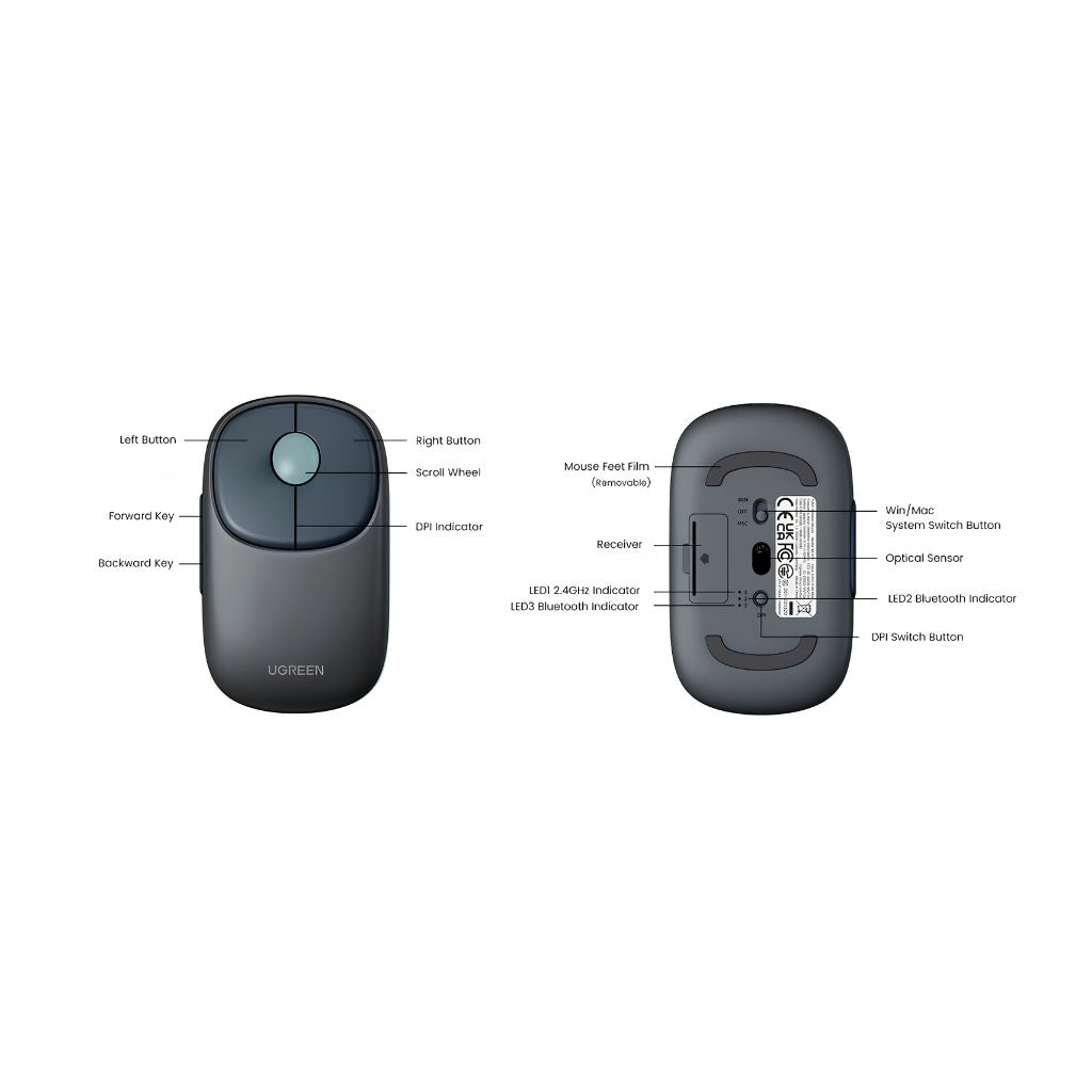 UGREEN MU102 Optical Wireless Mouse | Blue