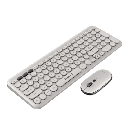 Havit KB254GCM Wireless Keyboard & Mouse Combo | Light Gray (English Layout)