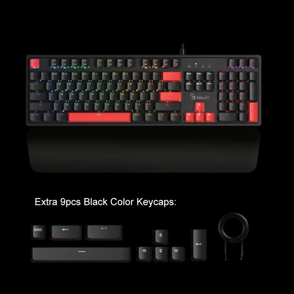 Bloody S525N Mechanical Gaming Keyboard | BLMS Hot-Swappable Switches | RGB Backlight | 1ms Response | Wrist Rest