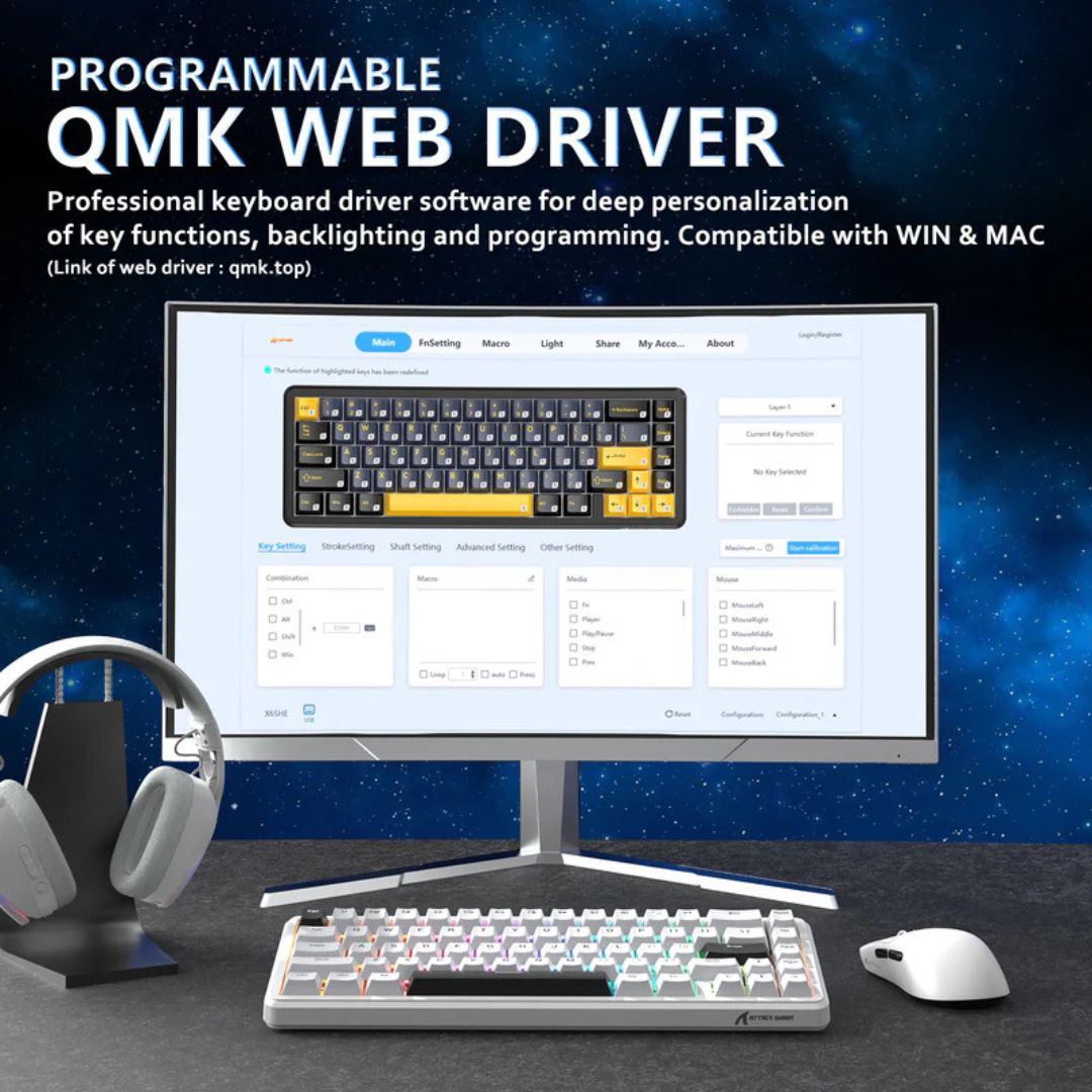 ATTACK SHARK X65 Magnetic Mechanical Keyboard | White