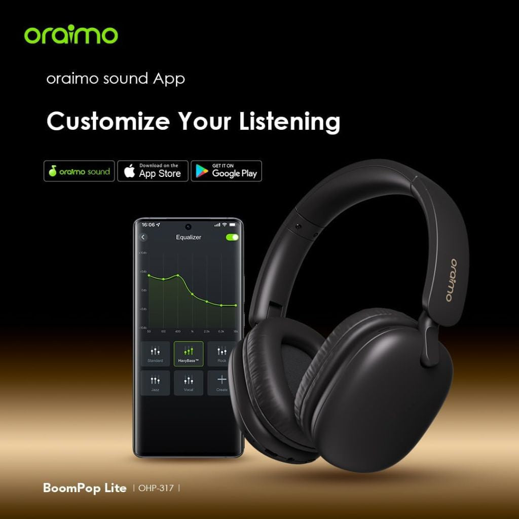 Oraimo Boom Pop Lite Wireless Headset | Speed Black
