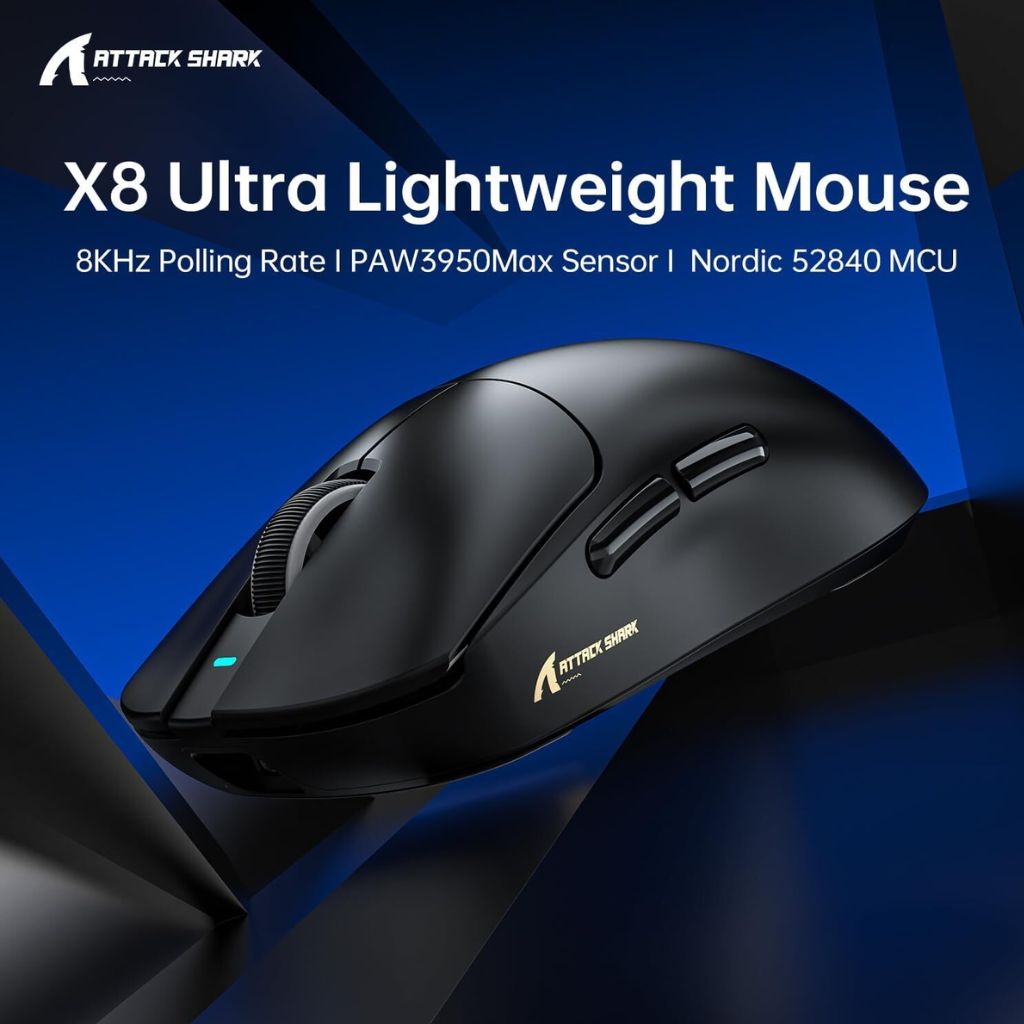 ATTACK SHARK X8 Ultra Tri-mode Wireless Gaming Mouse | Black