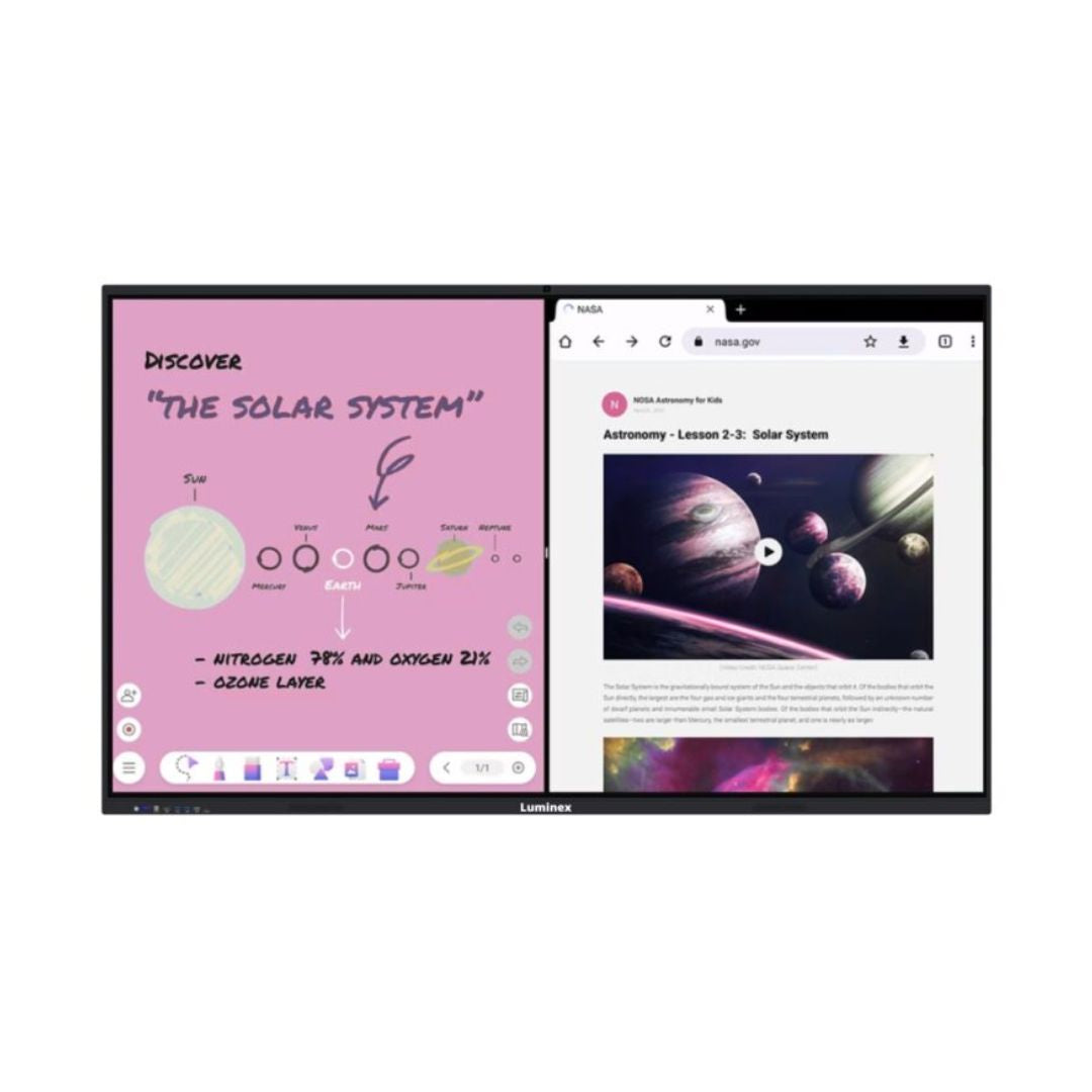 Luminex 98-Inch 4K UHD & AI Built-in Camera Smart Interactive Whiteboard | Android 15.0 | RAM 8GB | Storage 128GB