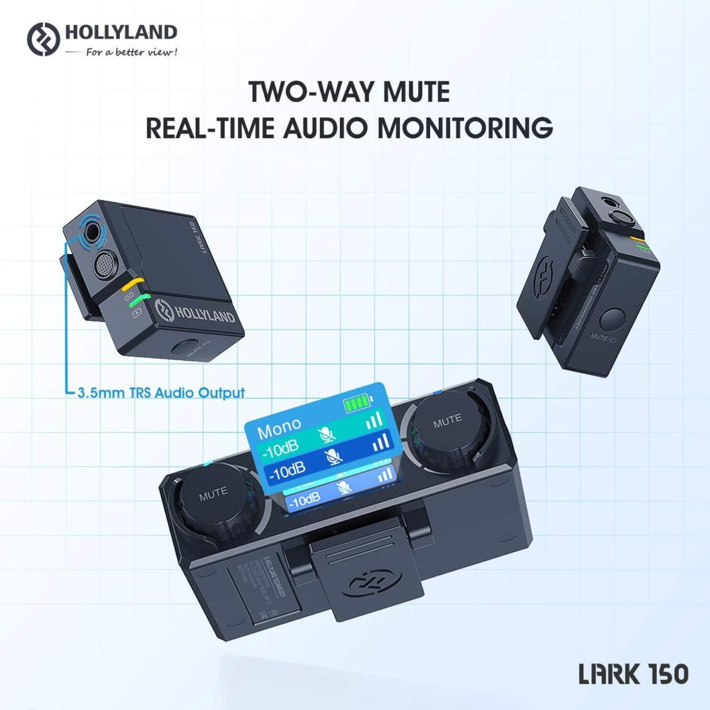 Hollyland LARK 150 Duo | Wireless Lavalier Microphone