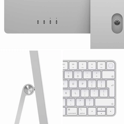 Apple iMac 24 MQRK3AB/A | A2873 | M3 (8 Core) | RAM 8GB | SSD 512GB | GPU (10 Core) | 24 Inch 4.5K Retina display | Silver