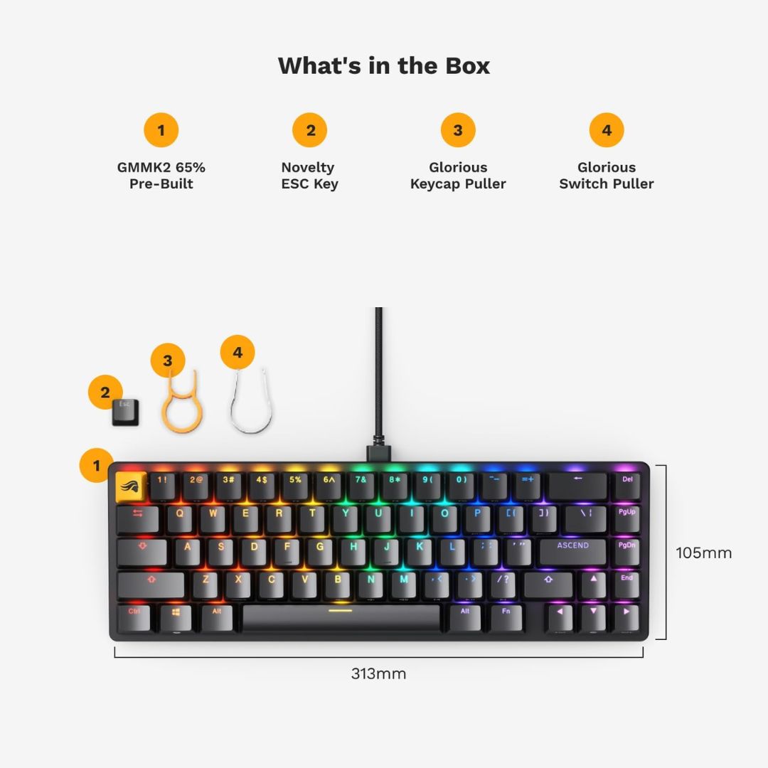 Glorious GMMK 2 65% Compact TKL Keyboard | Black