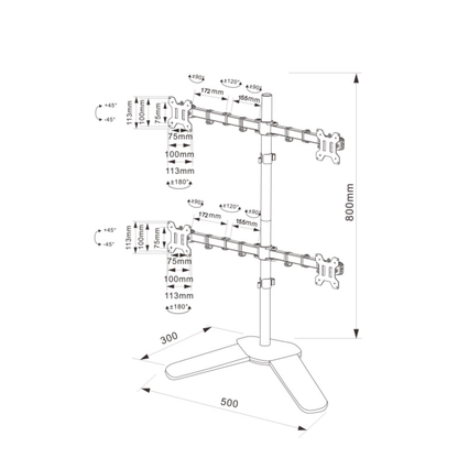 Raptor M044 Monitor Stand Base Desk Mount | 4 Arm