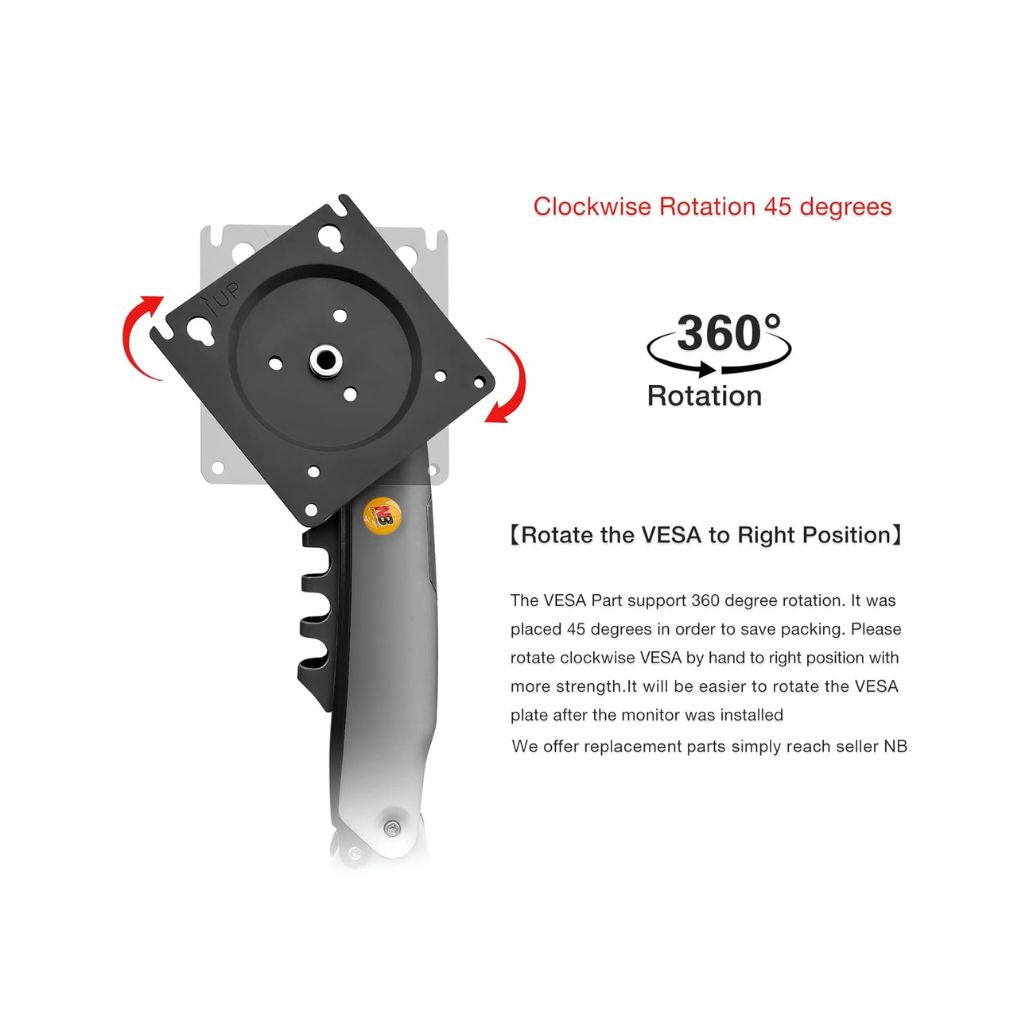 NB F80 Single Monitor Desk Mount Up for 17"-32"