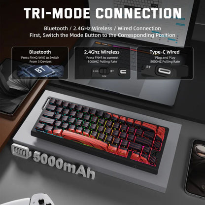 ATTACK SHARK X68 Pro Magnetic Wireless Keyboard | Red and Black