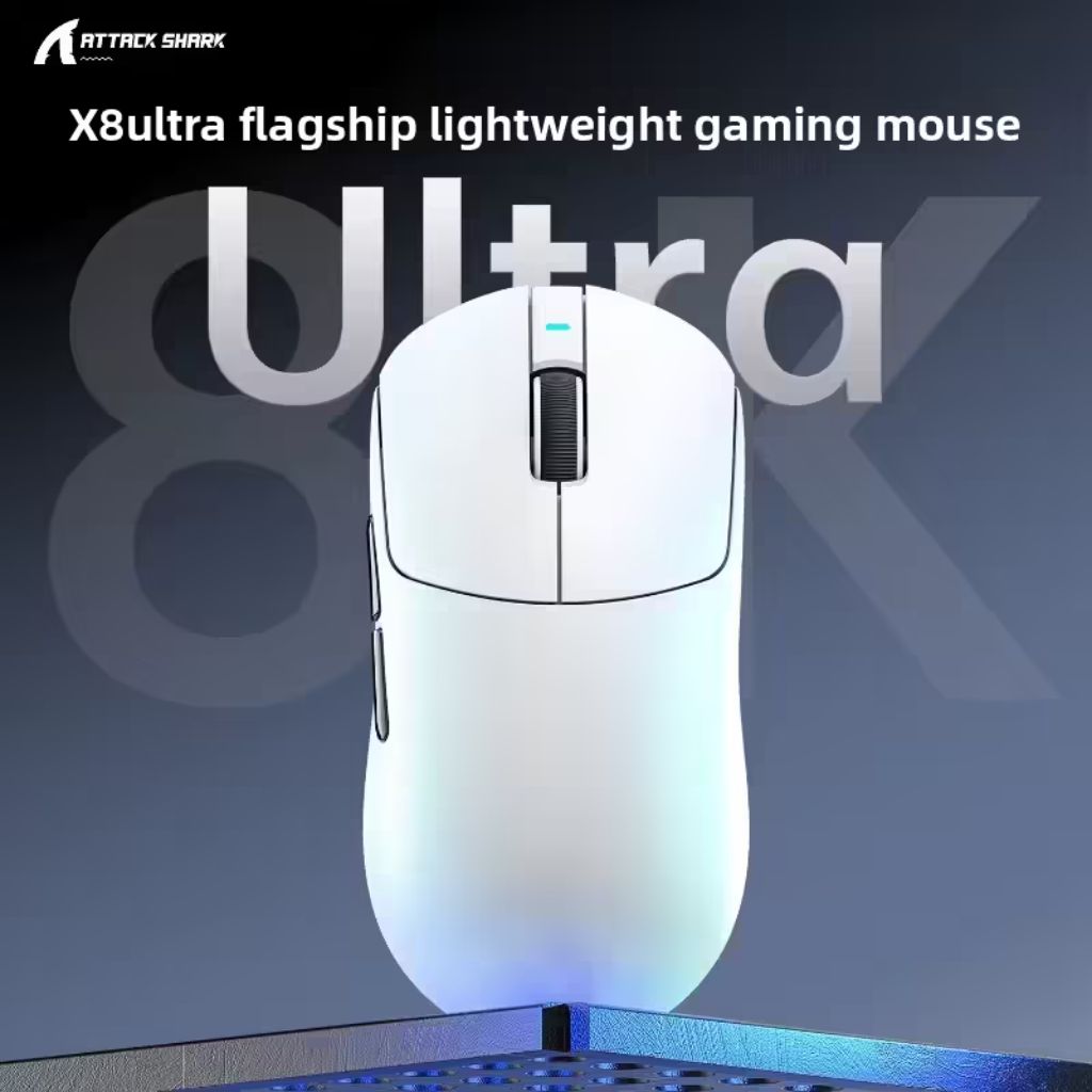 ATTACK SHARK X8 Ultra Tri-mode Wireless Gaming Mouse | White