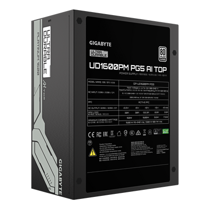 GIGABYTE GP-UD1600PM PG5 AI TOP PSU | 1600W | ATX 3.1 | PCIe Gen5 Ready | 80+ Platinum | Fully Modular