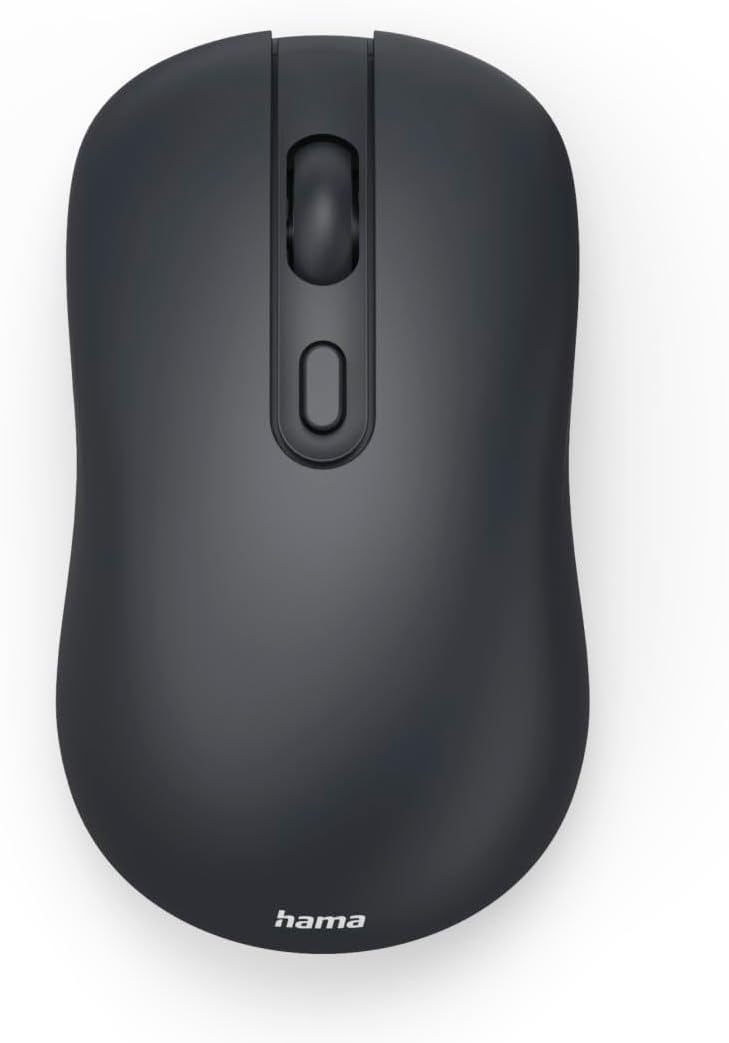 Hama WM-200 Silent Wireless Mouse | 4-Button Optical Mouse | 1000 DPI | 2.4GHz USB Receiver | Ergonomic Ambidextrous Design | Compatible with PC | Laptop | Windows & Mac | Black