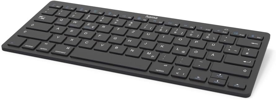 Hama KEY4ALL X510 Bluetooth Keyboard | Black | Compact | QWERTY US Layout | 78 Keys | Scissor Mechanism | for iOS | Android and Windows