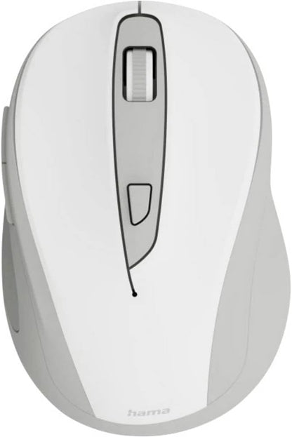 Hama WM-400 Wireless Ergonomic Mouse | 6-Button Optical Quiet Mouse with 2.4 GHz RF | Adjustable DPI | Stowable USB-A Receiver & Eco-Friendly Design