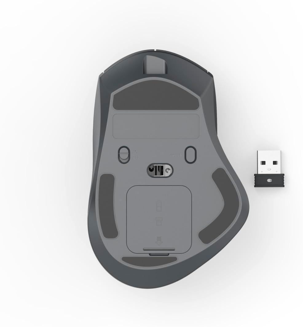 Hama WM-900 Multi-Device Wireless Mouse | 10-Button Radio & Bluetooth Rechargeable Optical Mouse | Ergonomic Right-Handed Design | RGB Lighting & USB-C Charging