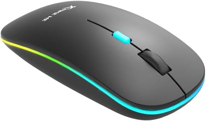 Xtrike Me GW-113 Wireless Dual Modes Mouse, Ergonomic Design, Adjustable DPI, Silent Clicks, Rechargeable Battery, Windows/Mac/Android Compatible, Lightweight, Black
