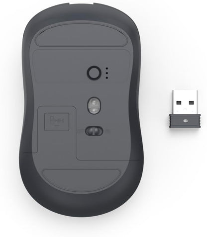 Hama WM-200 Silent Wireless Mouse | 4-Button Optical Mouse | 1000 DPI | 2.4GHz USB Receiver | Ergonomic Ambidextrous Design | Compatible with PC | Laptop | Windows & Mac | Black