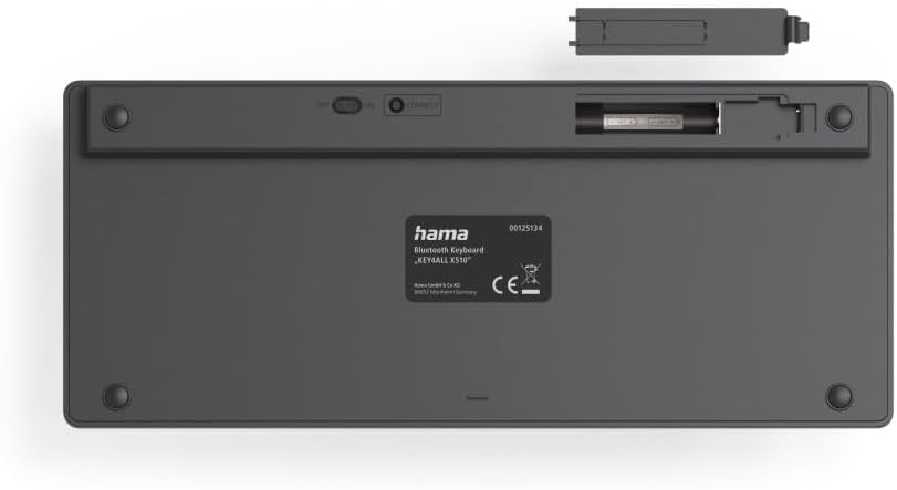 Hama KEY4ALL X510 Bluetooth Keyboard | Black | Compact | QWERTY US Layout | 78 Keys | Scissor Mechanism | for iOS | Android and Windows