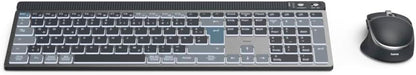 Hama WKM‑750 Multi‑Device Wireless Keyboard & Mouse Set | LED Backlit | 6‑Button Optical Mouse | Multi‑Device Bluetooth & 2.4 GHz RF Connectivity | Rechargeable | Ergonomic Design