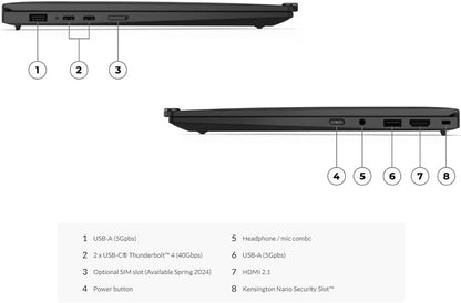 Lenovo ThinkPad X1 Carbon | (46US) | Intel Core Ultra 7-155U | RAM 32GB | SSD 512GB | Intel Graphics | 14" WUXGA IPS Touch | Black