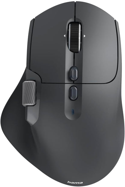 Hama WM-900 Multi-Device Wireless Mouse | 10-Button Radio & Bluetooth Rechargeable Optical Mouse | Ergonomic Right-Handed Design | RGB Lighting & USB-C Charging