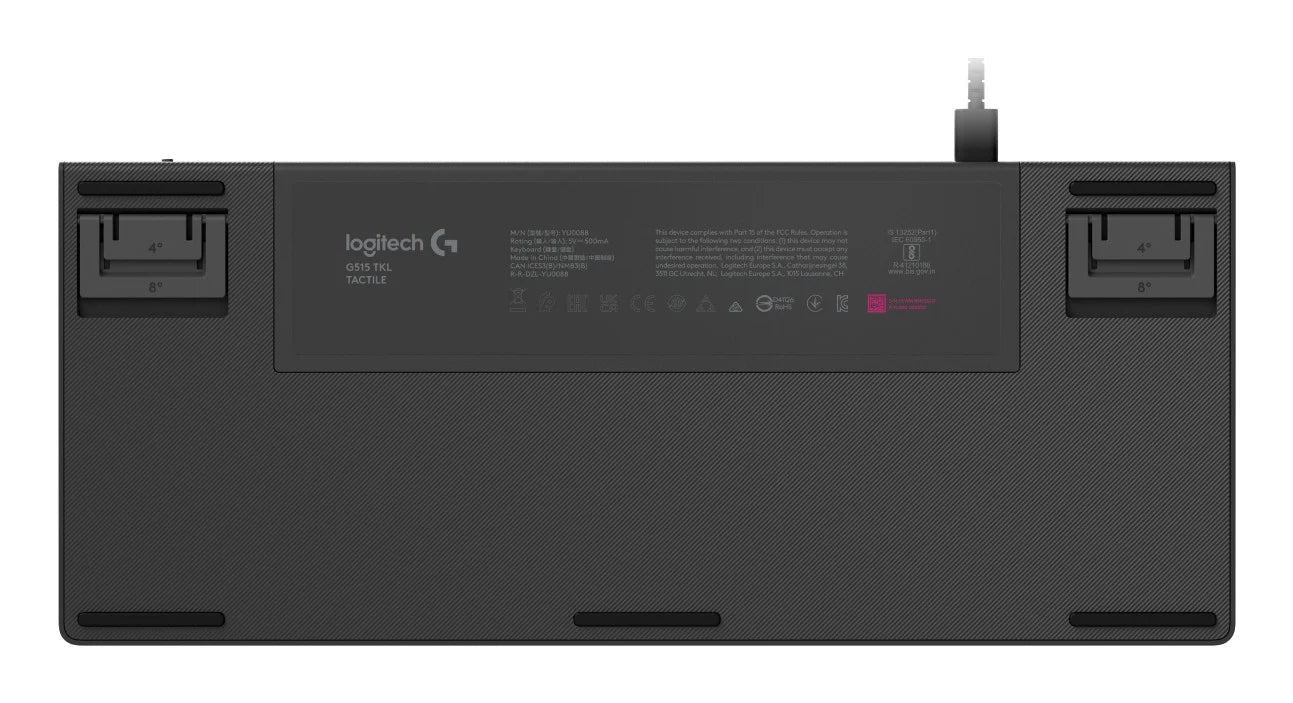 Logitech G515 TKL Wired Low Profile Gaming Keyboard – GL Mechanical Switches - Double-Shot PBT Keycaps - LIGHTSYNC RGB - Sound Dampening - Tenkeyless Design