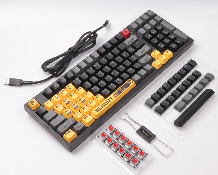 Bloody S98 RGB Mechanical Switch Gaming Keyboard BLMS Red Switch Sports Lime ( En / Ar )