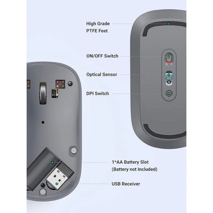 UGREEN MU001 USB Optical Wireless Mouse | Gray