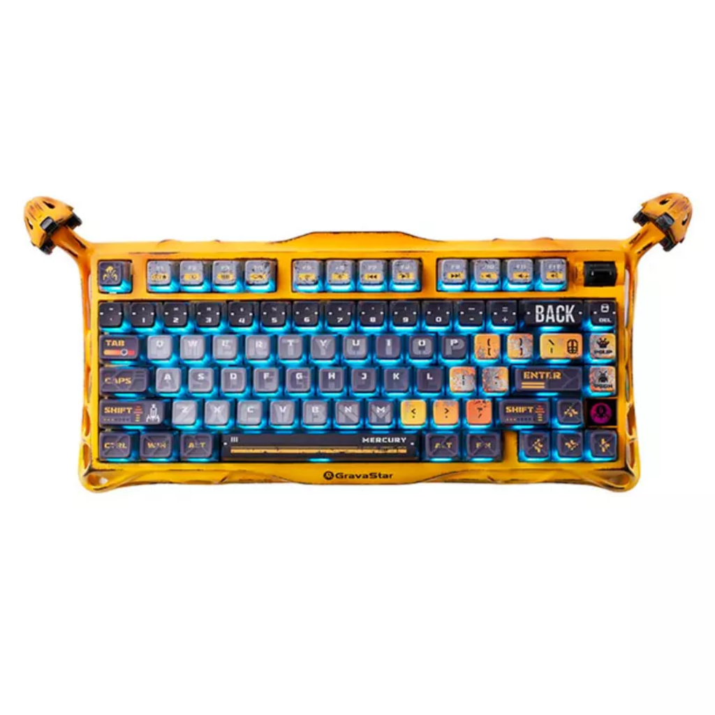 GravaStar Mercury K1 Pro Special Edition Gaming Keyboard | Battle-Worn Yellow