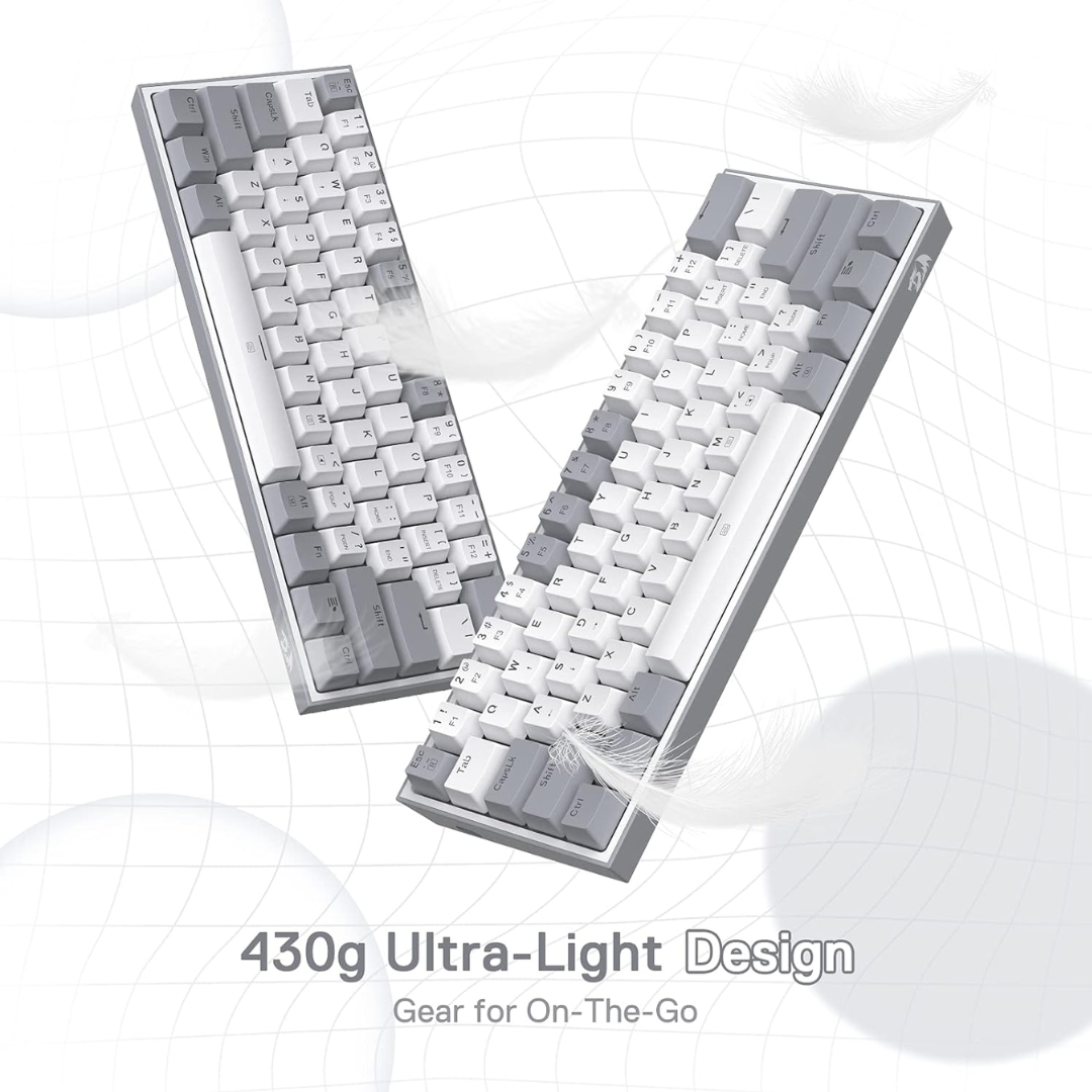 Redragon K617 Fizz 60% Mechanical Gaming Keyboard | Gray White