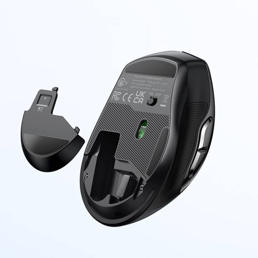 UGREEN MU006 Ergonomic Optical Wireless Mouse | Black