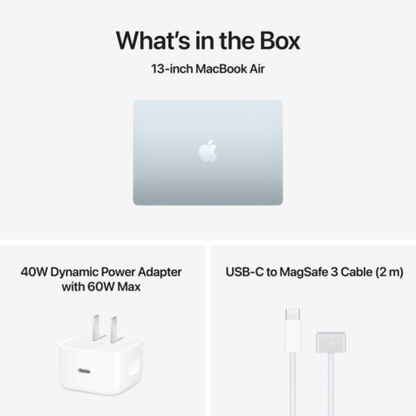 Apple Macbook Air MDHH4AB/A | A3449 | M5 Chip (10 Core) | GPU (8 Core) | RAM 16GB | SSD 512GB | 13.0 (2560 x 1664) | Sky Blue
