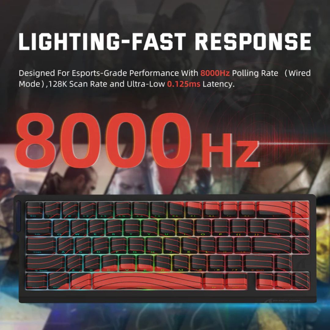 ATTACK SHARK X68 Pro Magnetic Wireless Keyboard | Red and Black