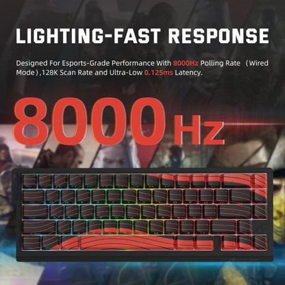 ATTACK SHARK X68 Pro Magnetic Wireless Keyboard | Red and Black