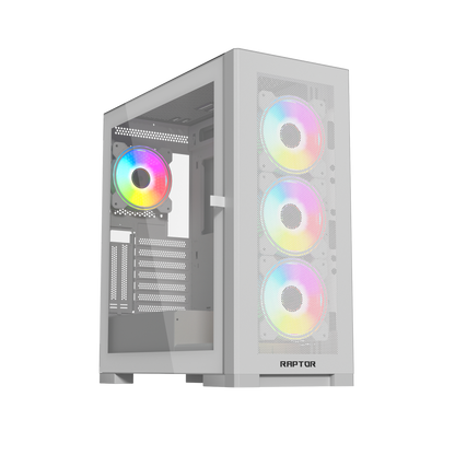 Raptor 290-XL ARCTIC HAWK RGB Mid Tower Case | White