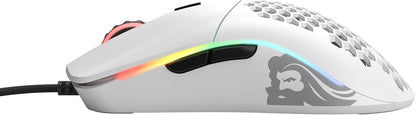 Glorious Model O- (Minus) Wired Gaming Mouse | 58g Superlight | Compact Size | Pixart 3360 Sensor | RGB | Honeycomb Design | Omron Switches | Ambidextrous | Matte White