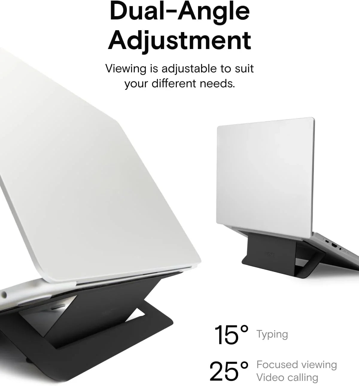 MOFT Laptop Stand for Desk | Adhesive Airflow Laptop Cooling Riser for Heat Dissipation with 2 Adjustable Viewing Angles | Foldable & Portable Computer Stand Compatible with Laptops 11"-16"