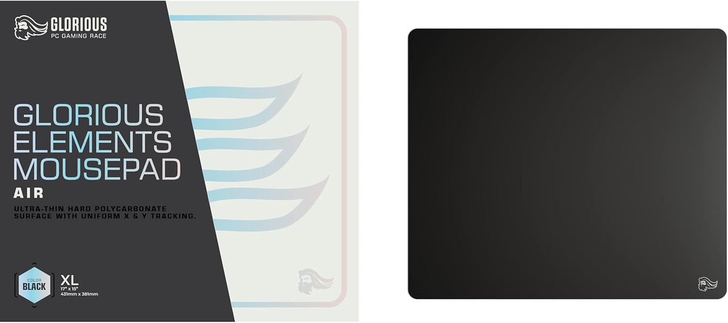 Glorious Elements Air Mousepad XL | Ultra-Thin Hard Surface Gaming Mouse Pad | Polycarbonate Flexible Design | High-Speed Precision | 15"x17" (Helios Edition GLO-MP-ELEM-AIR)