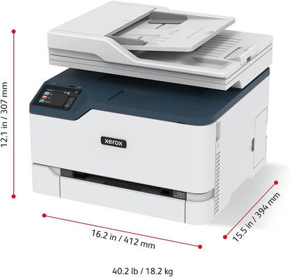 Xerox C235 Color Multifunction Printer — 4-in-1 Laser Printer (Print/Copy/Scan/Fax), Up to 24 ppm, Wireless/Ethernet/USB, Automatic Duplex, ADF, Mobile Printing