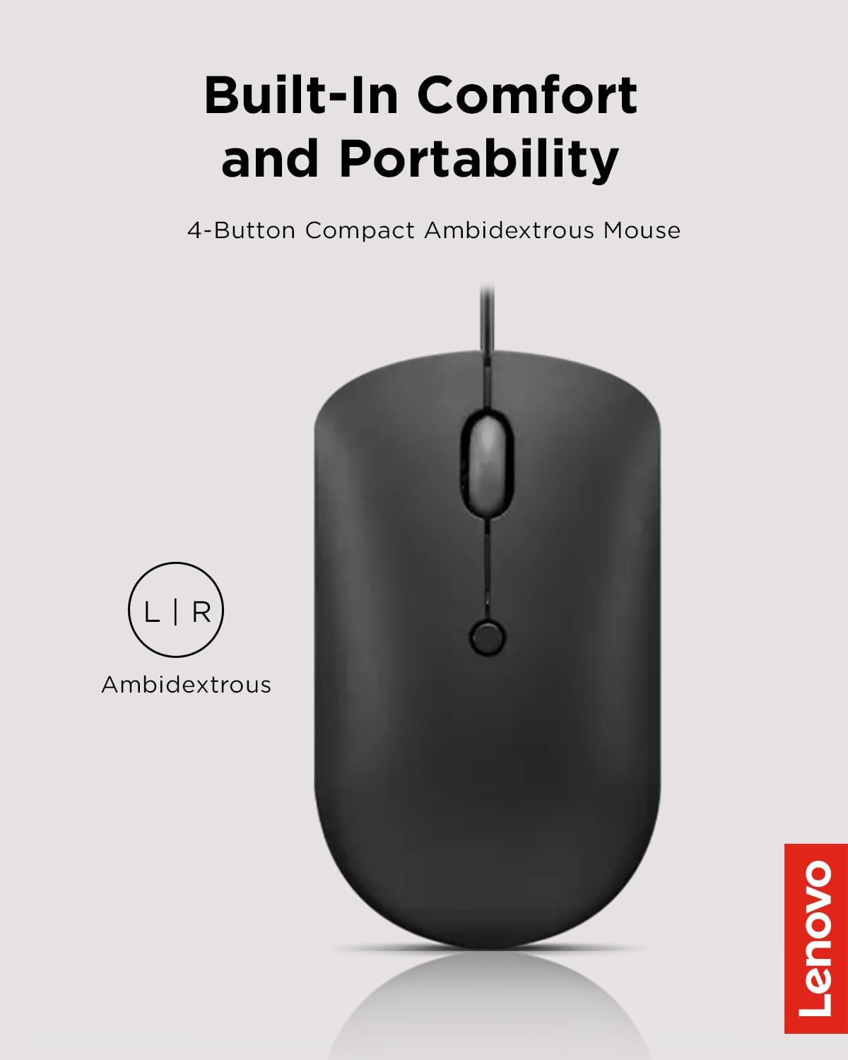 Lenovo 400 USB-C Wired Compact Mouse