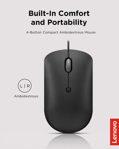 Lenovo 400 USB-C Wired Compact Mouse