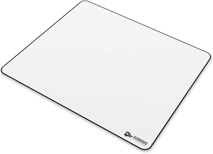 Glorious Large Gaming Mouse Pad 16"x18" | Cloth Mouse Mat with Non-Slip Rubber Base | Stitched Edges | Durable XL Desk Mousepad for Gaming and Office | White