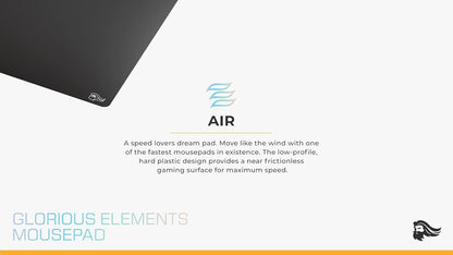 Glorious Elements Air Mousepad XL | Ultra-Thin Hard Surface Gaming Mouse Pad | Polycarbonate Flexible Design | High-Speed Precision | 15"x17" (Helios Edition GLO-MP-ELEM-AIR)