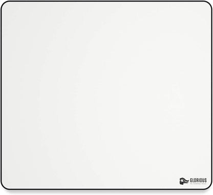 Glorious Large Gaming Mouse Pad 16"x18" | Cloth Mouse Mat with Non-Slip Rubber Base | Stitched Edges | Durable XL Desk Mousepad for Gaming and Office | White