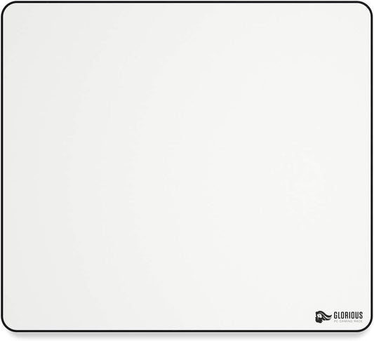 Glorious Large Gaming Mouse Pad 16"x18" | Cloth Mouse Mat with Non-Slip Rubber Base | Stitched Edges | Durable XL Desk Mousepad for Gaming and Office | White