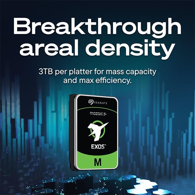 Seagate Exos M 28TB Enterprise Internal Hard Drive, 3.5-Inch HDD, 7200RPM, SATA 6Gb/s, 2.5M Hours MTBF, High-Capacity Data Center Storage