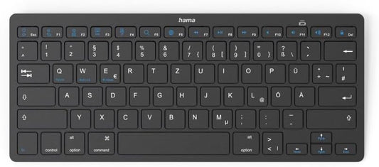 Hama KEY4ALL X510 Bluetooth Keyboard | Black | Compact | QWERTY US Layout | 78 Keys | Scissor Mechanism | for iOS | Android and Windows